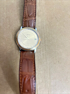 Omega Men's Brown Leather-Style Watch
